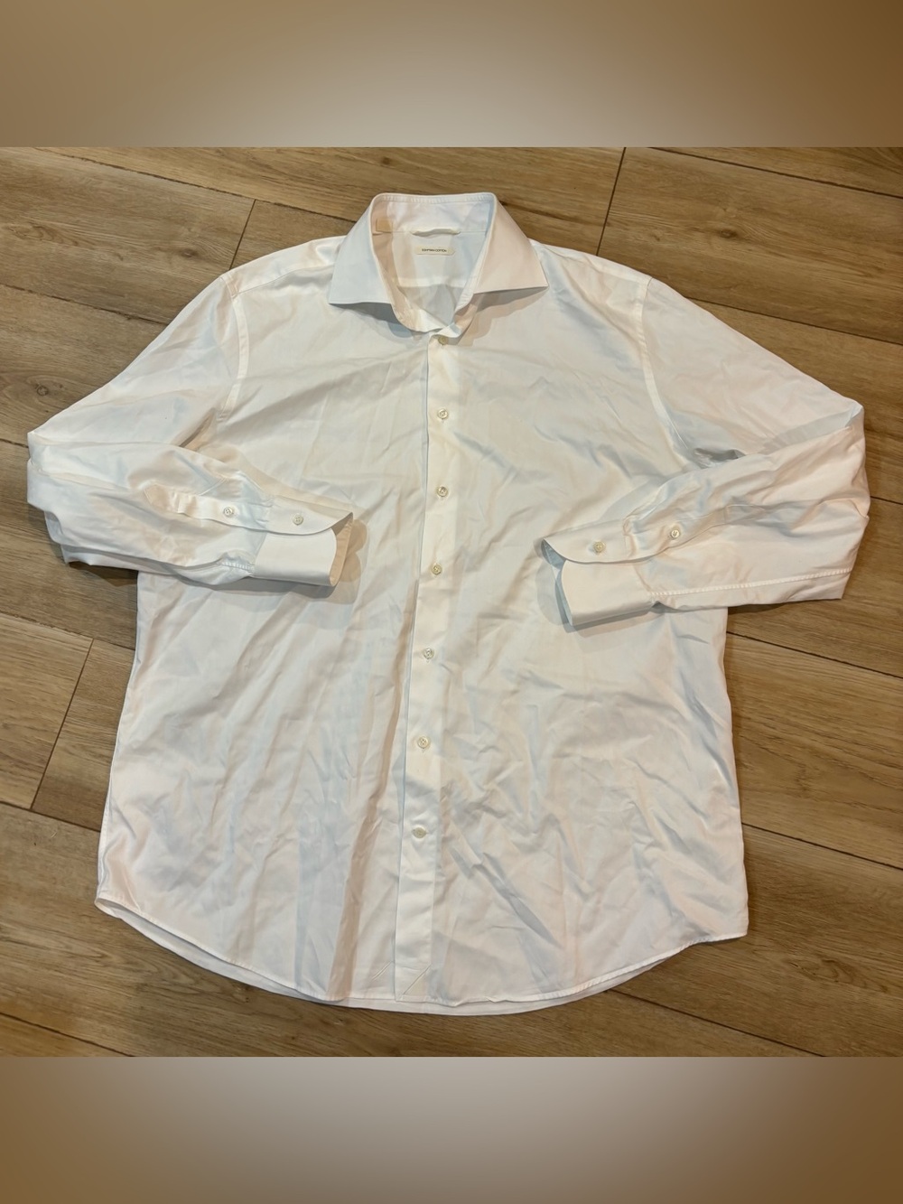 Suitsupply Egyptian Cotton Thomas Mason White Slim Fit Dress Shirt 45 17 3/4